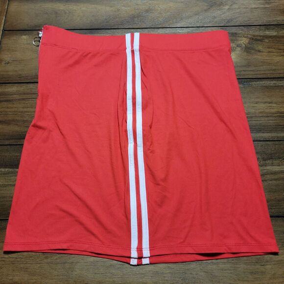 Joe Boxer Quarter Zip Mini Skirt Cotton Red w/ White Stripes - Size Jr Large NWT - Picture 2 of 7